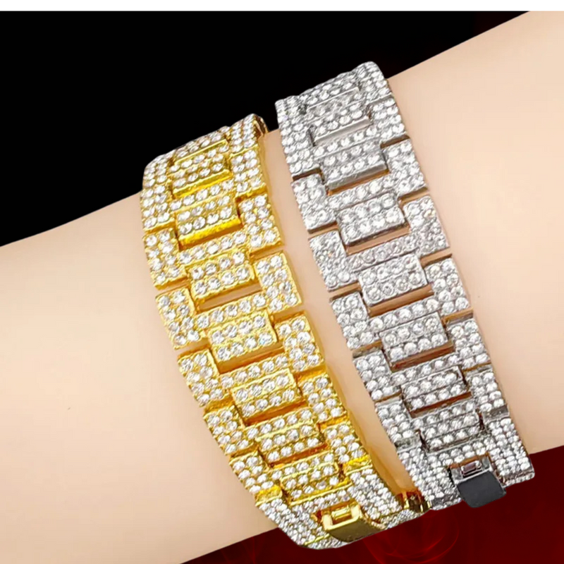 Hip Hop Tennis Bracelets | Gold Plated Chain Link Punk Jewelry | 7.5"-9.1" | Men's & Women's | Daraz Prime