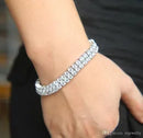 Elegant Silver-Toned Cubic Zirconia Bracelet